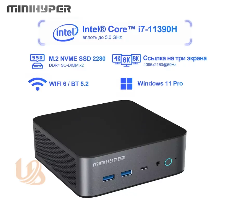 【NIPoGIMiniPC】i7-11390H/RAM16GB/SSD500GB GMKtec Mini PC Intel Core i7-11390H 16GB DDR4 1TB M.2 SSD Gaming